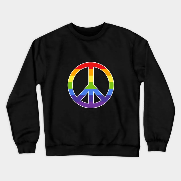 Rainbow Peace Symbol Crewneck Sweatshirt by Wareham Spirals